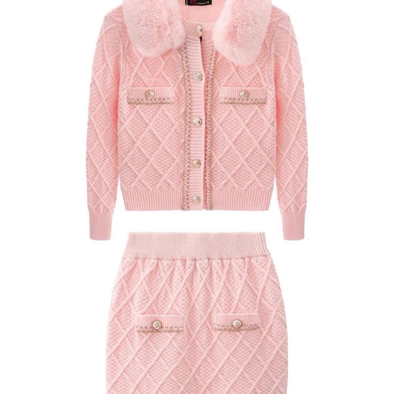 Ginger Ivy: JACKIE cardigan with faux fur collar and skirt suit Kids outfit 2-12 years (4244)