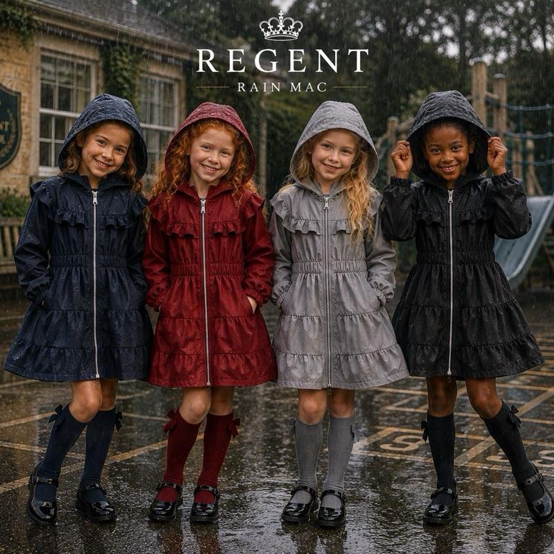 GINGER IVY: REGENT Mac Stylish Hooded lightweight jacket mac for girls