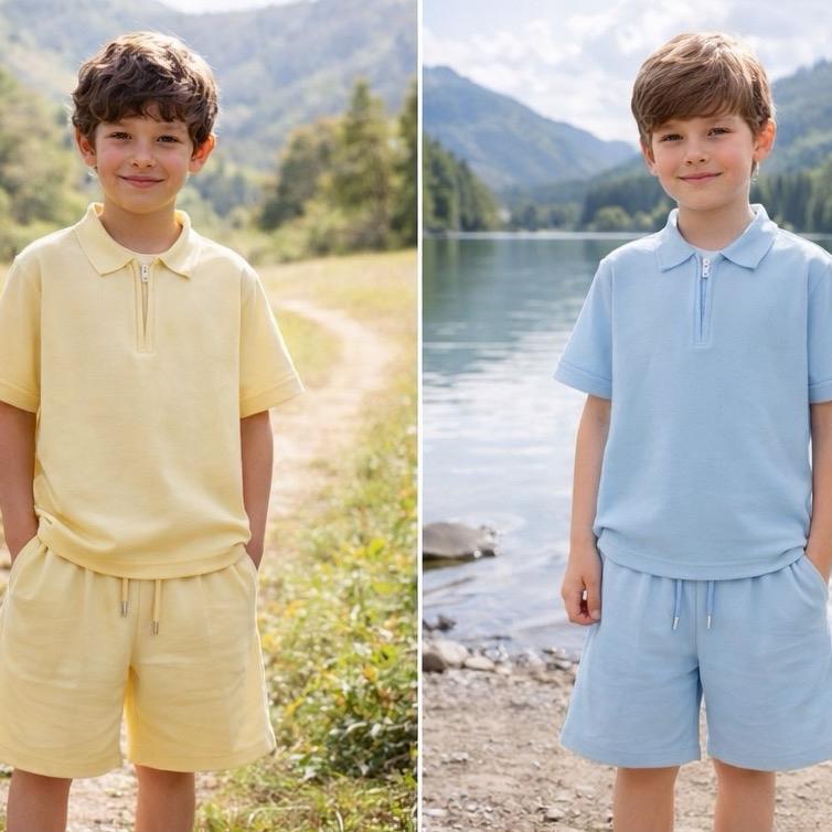 Ginger Ivy: EDWARD SMART Samli boys polo top and shorts sets 12 months to 8 years
