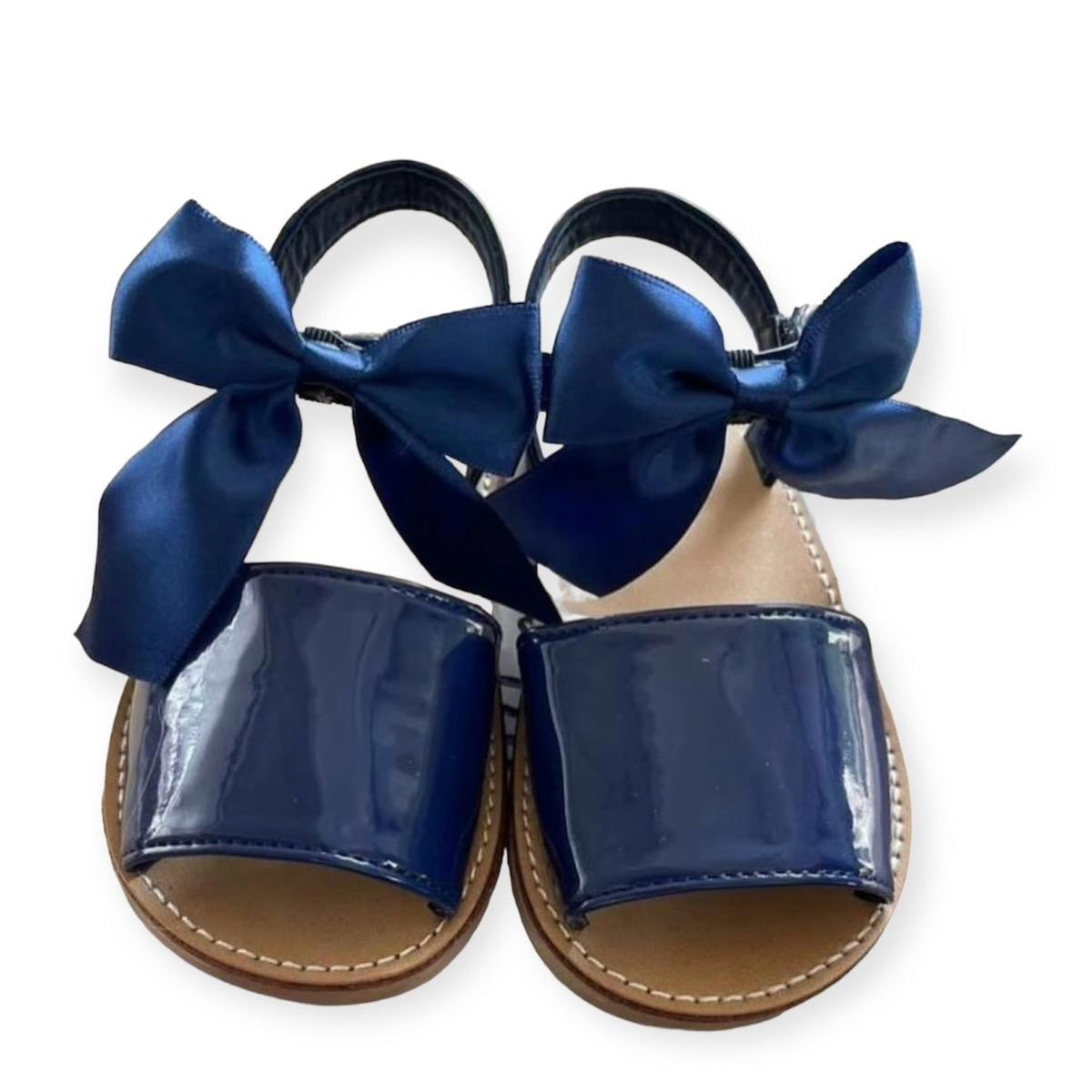 GingerIvy Martina satin bow summer sandals with Velcro strap true to size