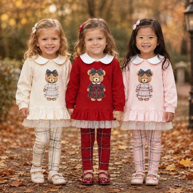 Ginger Ivy: THEODORA Teddy  tunic top with check leggings to match