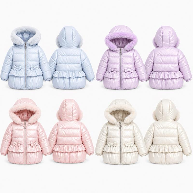 Ginger Ivy: CHERISH  infant baby Quilted Jacket with Hood in Pastel Colors - Soft & Cozy for Little Ones 12-36 Months