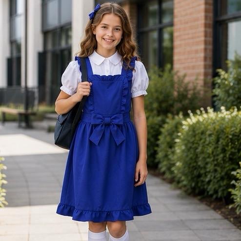 Ginger Ivy Academy Shirt and Pinafore Two Piece Set School Dress - Versatile & Practical for Everyday Wear and School Events