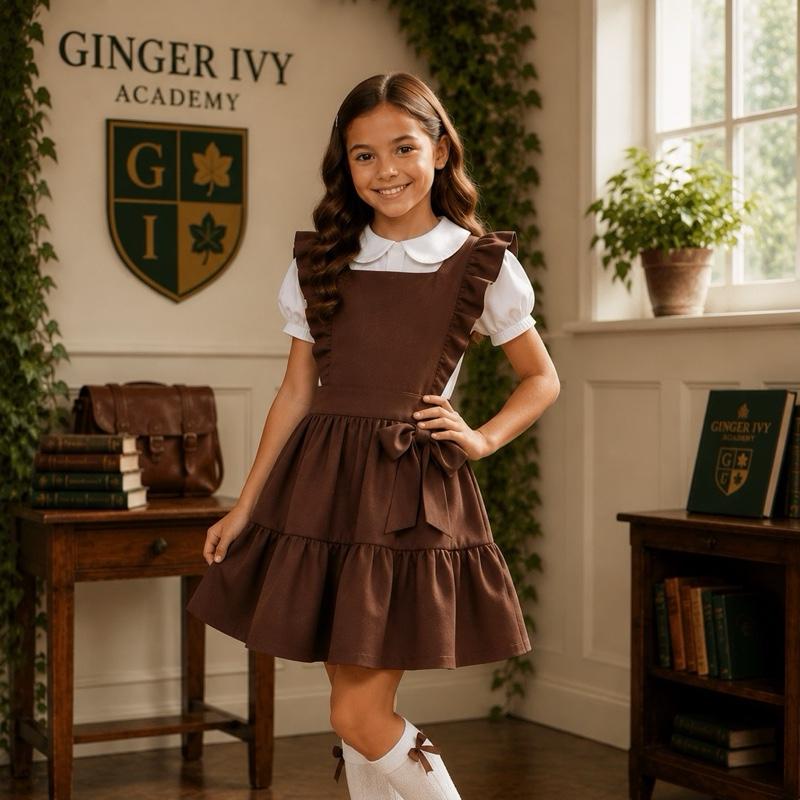Ginger Ivy:  WINDSOR shirt and dress combination with a bow feature and layer skirt