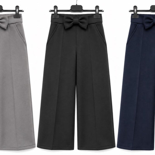 Ginger Ivy WARWICK Bow Wide Leg Trousers for Girls - Stylish and Comfortable School Uniform