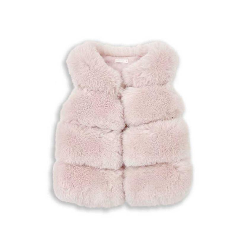 Ginger Ivy: LUXE Faux Fur with sequin panels Gilet with  for Girls - Soft, Stylish, Timeless Design