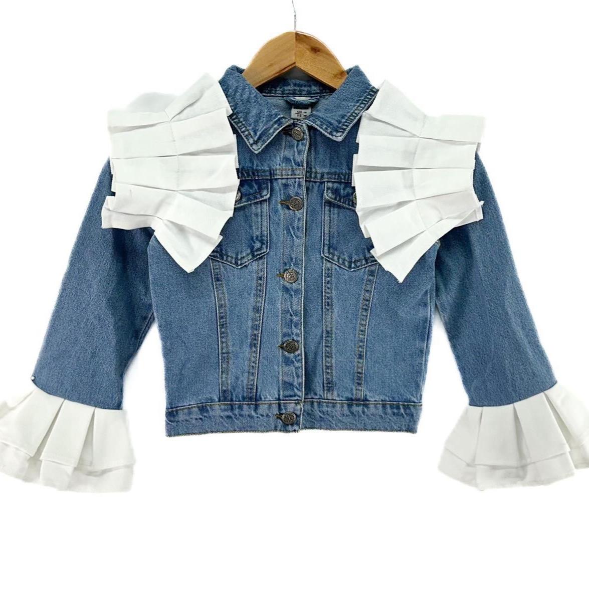 Ginger Ivy “Extreme” Denim jacket with ruffles for girls beautiful kids girl clothes