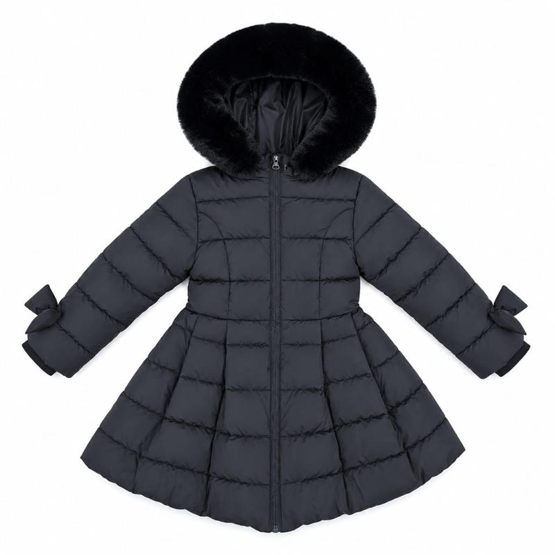 Ginger Ivy IMPERIAL A-Line Coat for Girls - Warm and Stylish Winter Outerwear in Navy and Black DH03