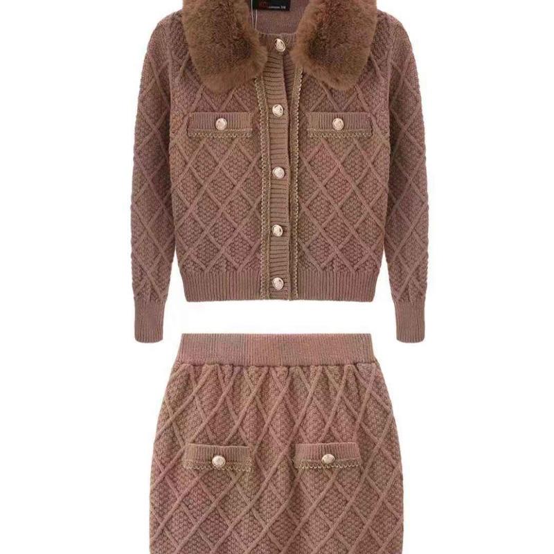 Ginger Ivy: JACKIE cardigan with faux fur collar and skirt suit Kids outfit 2-12 years (4244)