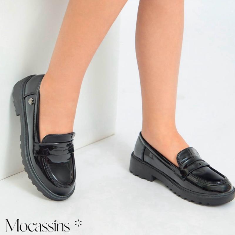 Ginger Ivy: LOAFERS panent slip on moccasin loafers with a cute heart emblishment