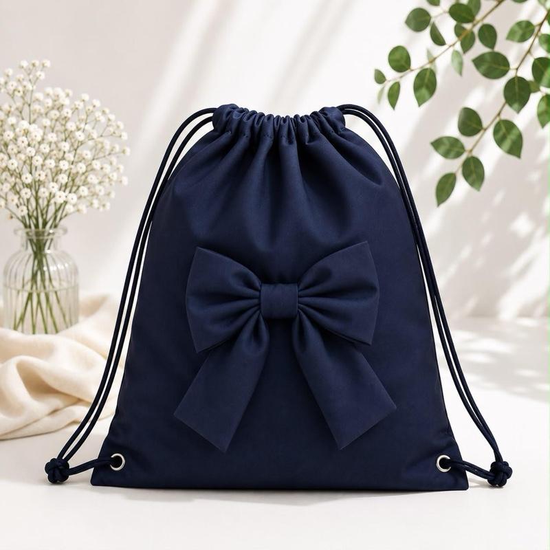 Ginger  Ivy: BELGRAVE BOW PE BAG with drawstring feature bow