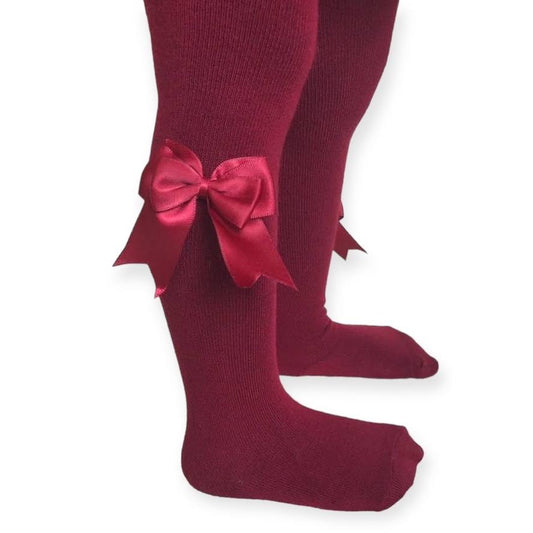 Ginger Ivy TIGHTS with a  double layer satin bow which sits on the calf of the leg soft and stretch true to size