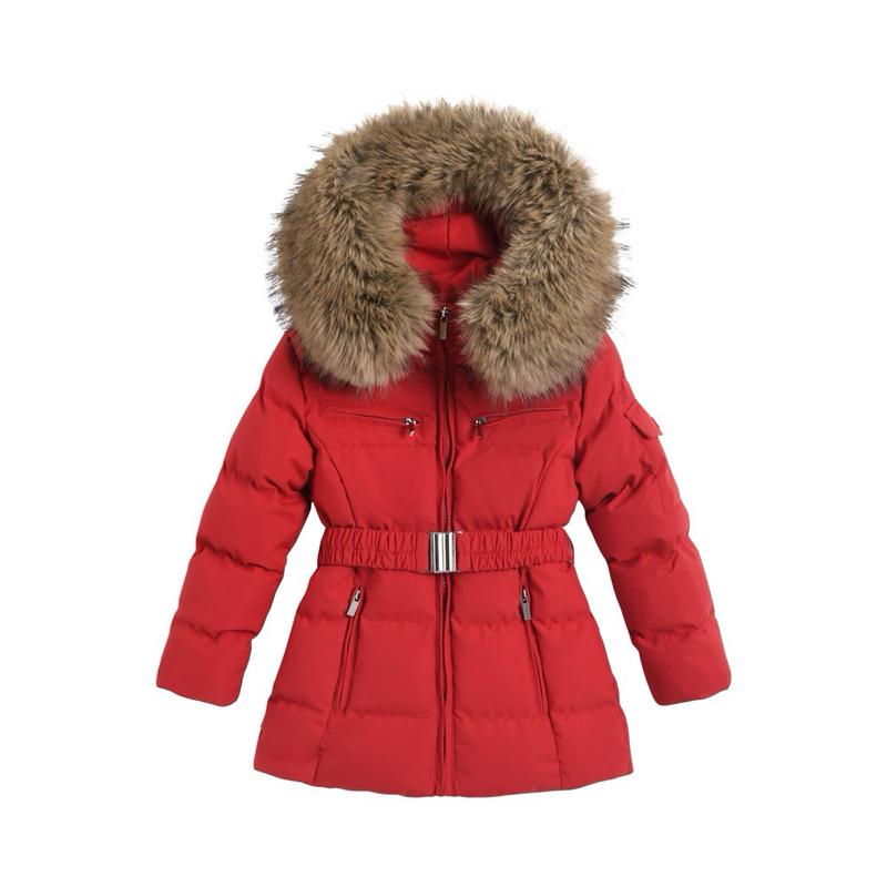 Ginger Ivy: Legacy large faux fur trim hooded coat for girls age 4-14 years