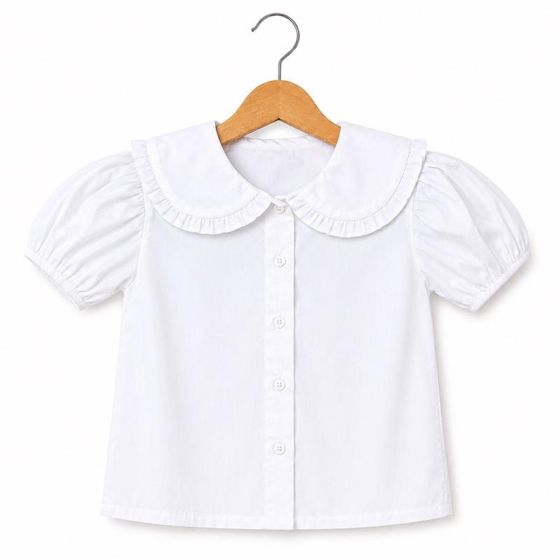 Ginger Ivy: KENSINGTON BLOUSE with Peter Pan pleated trim collar 4-12 years