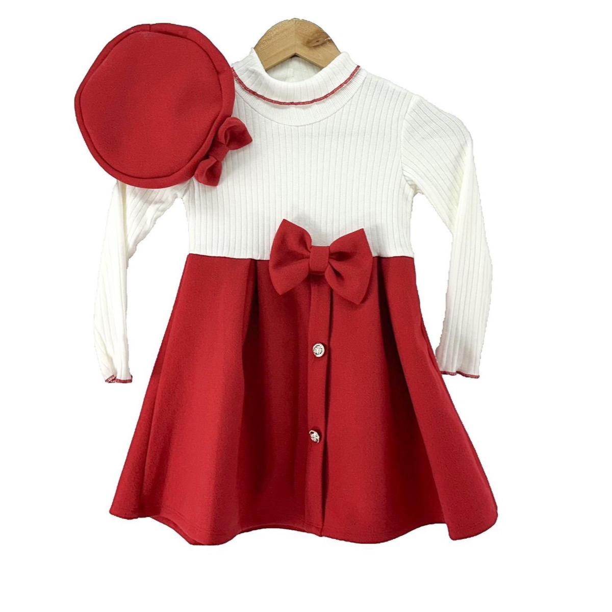 Ginger Ivy: HATTIE dress with matching hat classic styles with feature bow and buttons infant to junior sizes
