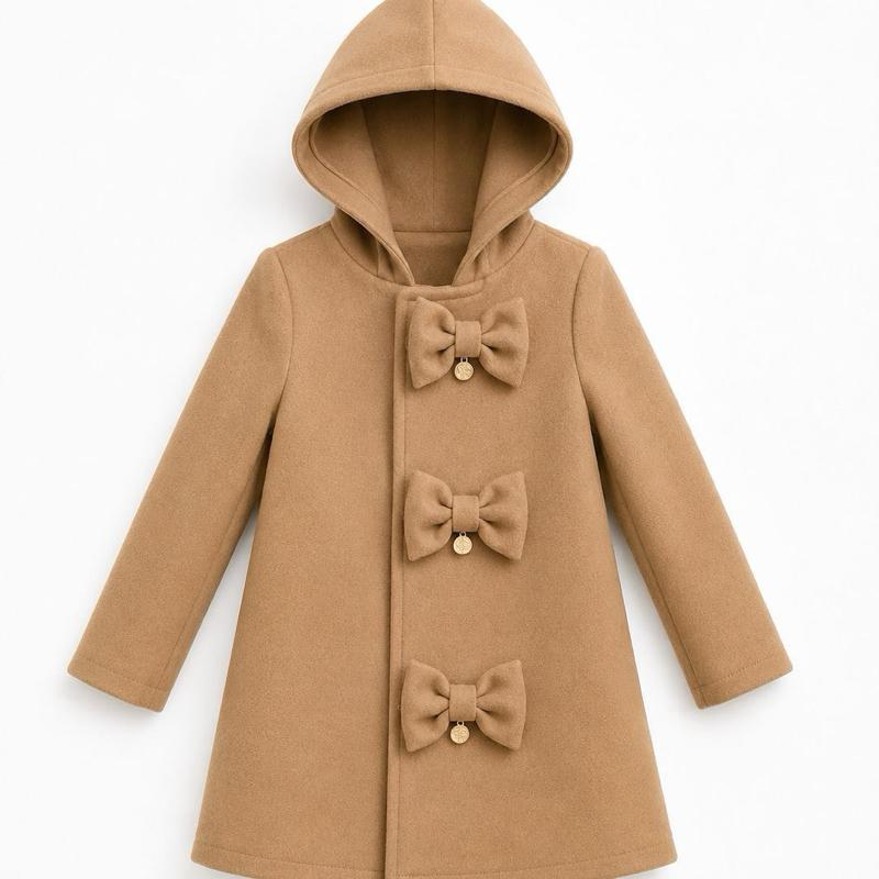 Ginger Ivy TRINITY Triple Bow Hooded Jacket for Kids 2-12 Years Lightweight Smart Layered Coat