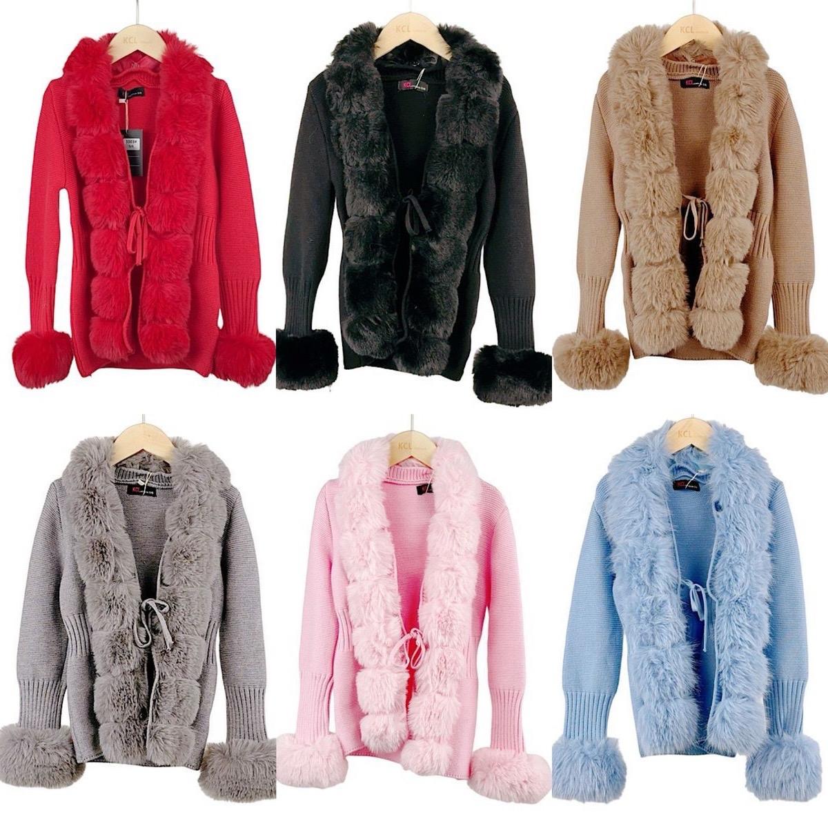 Ginger Ivy: LUXURY Premium CARDIGAN with Detachable Faux Fur for girls 4-14 years