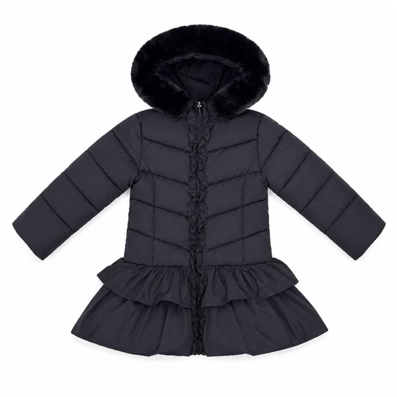 Ginger Ivy EMPRESS Winter Coat with Ruffles and Bow Feature for Girls - Stylish and Warm DH09