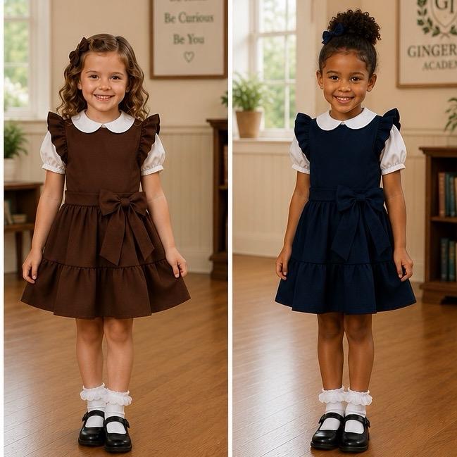 Ginger Ivy:  WINDSOR shirt and dress combination with a bow feature and layer skirt