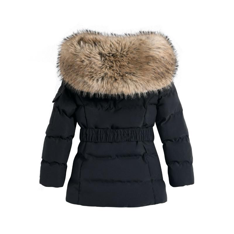 Ginger Ivy: Legacy large faux fur trim hooded coat for girls age 4-14 years