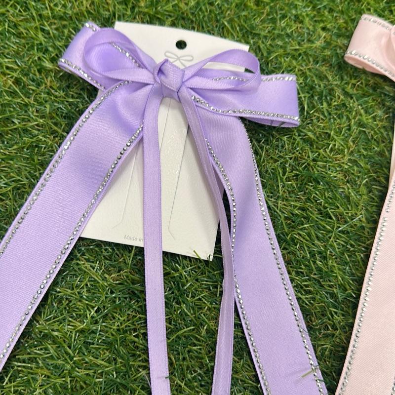 Ginger Ivy: Ribbon diamonte trimmed hair bow