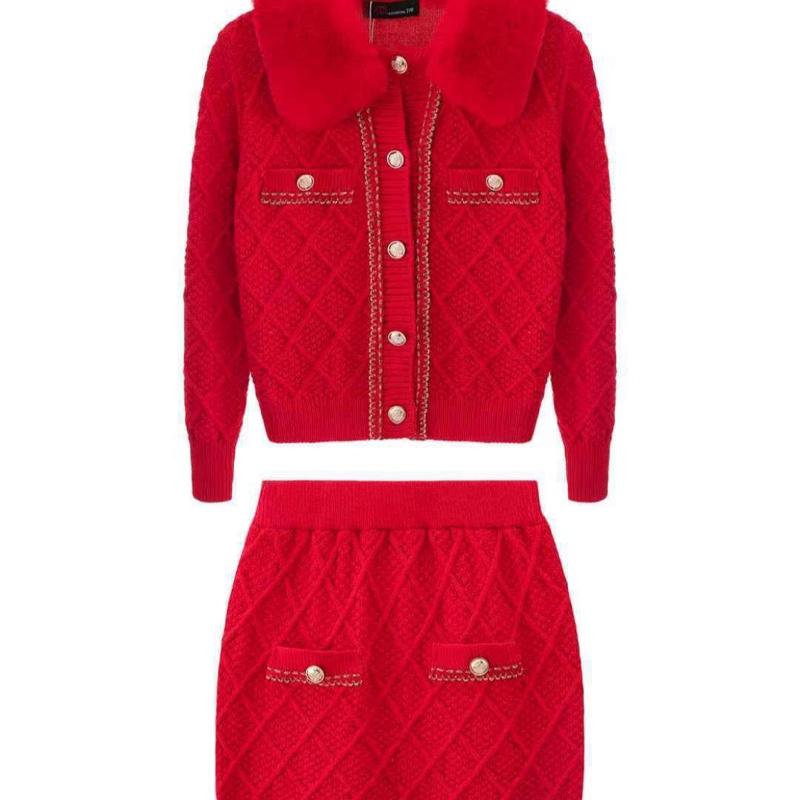 Ginger Ivy: JACKIE cardigan with faux fur collar and skirt suit Kids outfit 2-12 years (4244)