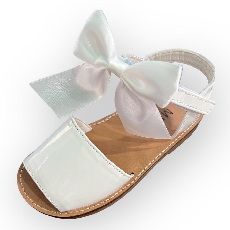 GingerIvy Martina satin bow summer sandals with Velcro strap true to size