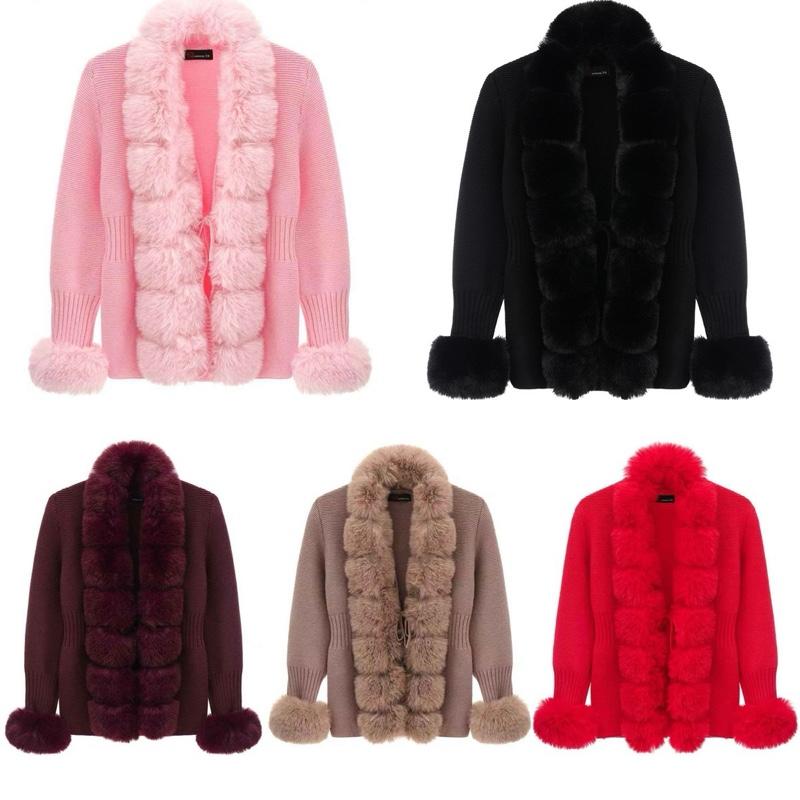 Ginger Ivy: LUXURY Premium CARDIGAN with Detachable Faux Fur for girls 4-14 years