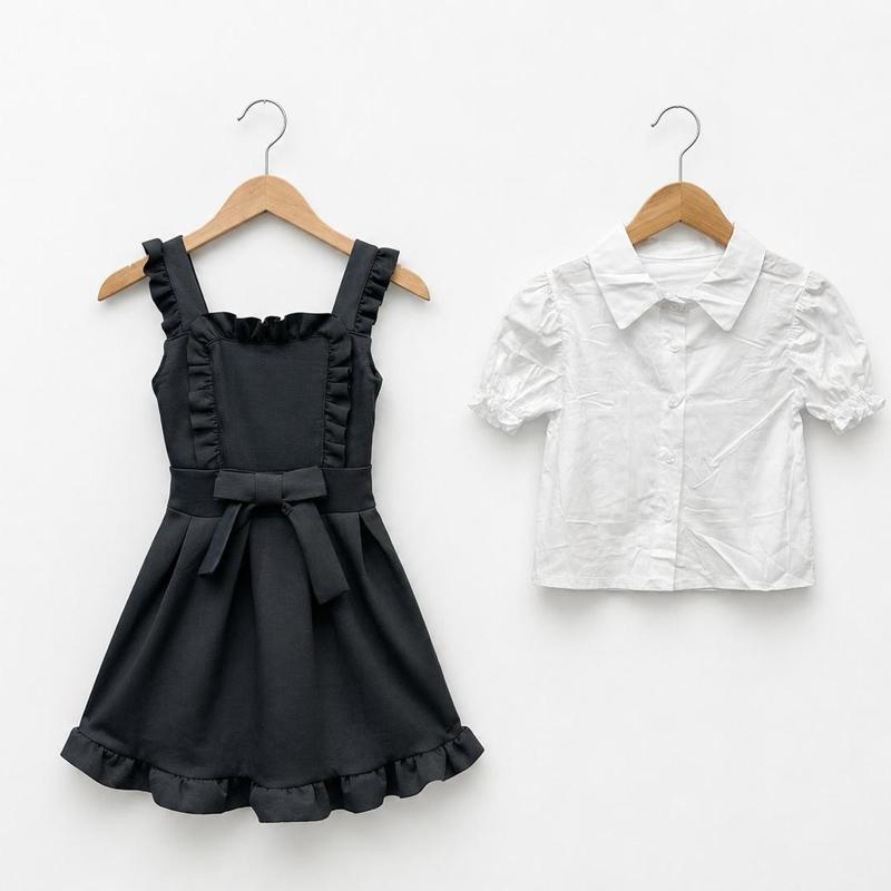 Ginger Ivy Academy Shirt and Pinafore Two Piece Set School Dress - Versatile & Practical for Everyday Wear and School Events