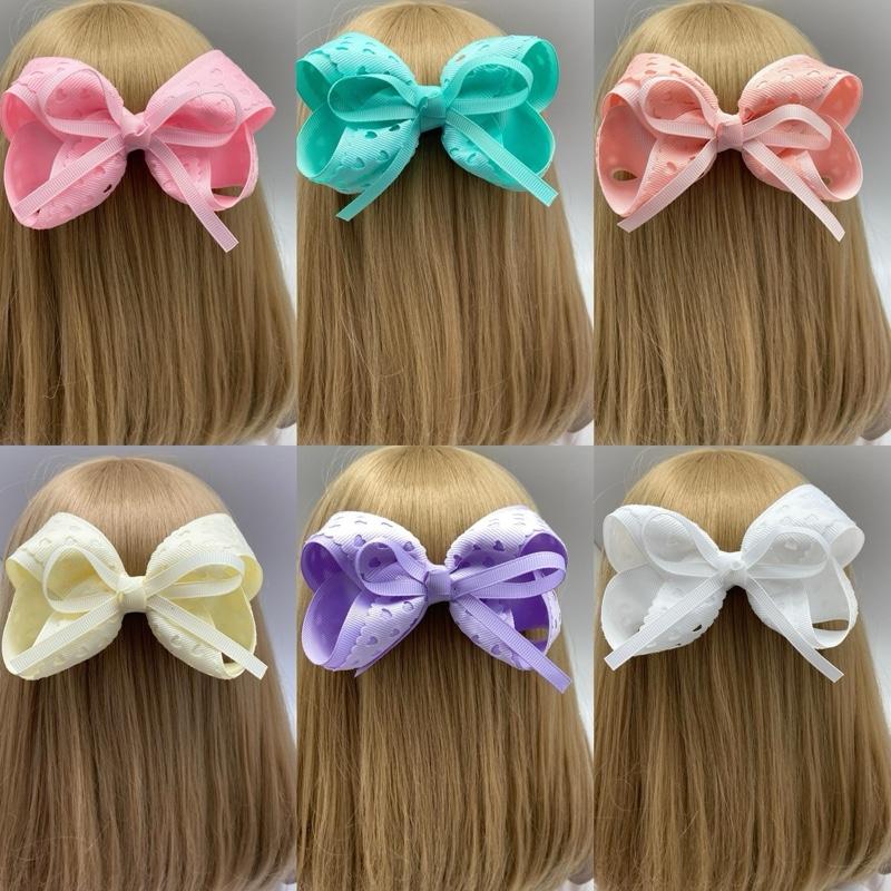 Ginger Ivy: Hearts hair clip bow (HC210)