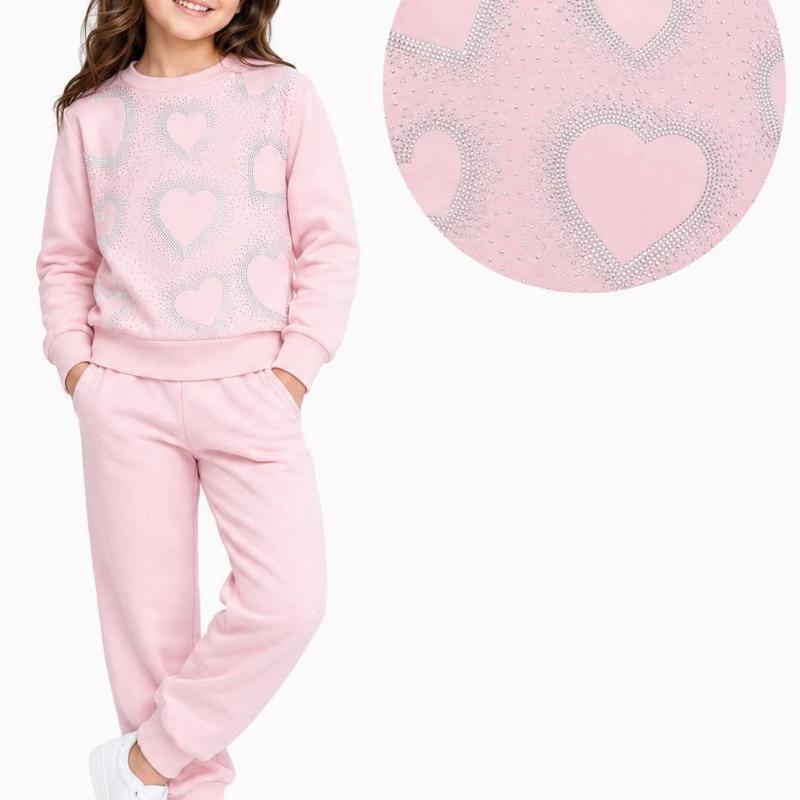 Ginger Ivy: Sparkle heart diamanté pattern cosy tracksuit